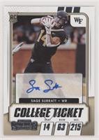 College Ticket Autographs - Sage Surratt