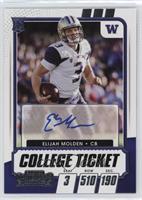 College Ticket Autographs - Elijah Molden (Error: Jake Browning Pictured)