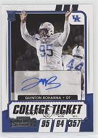 College Ticket Autographs - Quinton Bohanna