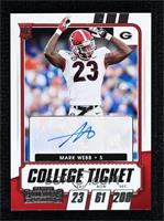 College Ticket Autographs - Mark Webb