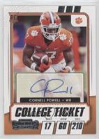 College Ticket Autographs - Cornell Powell