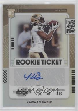 2021 Panini Contenders Optic - [Base] - Silver Prizm #200 - Rookie Ticket Autograph - Kawaan Baker