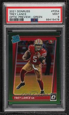 2021 Panini Donruss - [Base] - Optic Holo Green Preview #P-254 - Rated Rookie - Trey Lance [PSA 9 MINT]