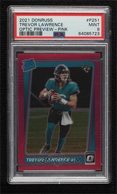 2021 Panini Donruss - [Base] - Optic Holo Pink Preview #P-251 - Rated Rookie - Trevor Lawrence [PSA 9 MINT]