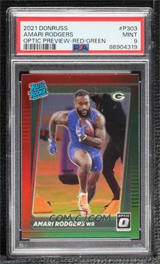 2021 Panini Donruss - [Base] - Optic Holo Red Green Preview #P-303 - Rated Rookie - Amari Rodgers [PSA 9 MINT]