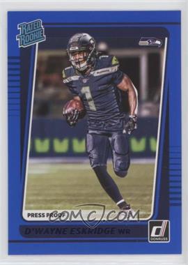 2021 Panini Donruss - [Base] - Press Proof Blue #276 - Rated Rookie - D'Wayne Eskridge