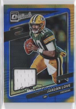 2021 Panini Donruss Optic - Donruss Threads - Blue Hyper Prizm #TH-12 - Jordan Love