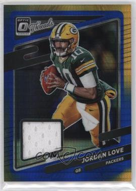 2021 Panini Donruss Optic - Donruss Threads - Blue Hyper Prizm #TH-12 - Jordan Love