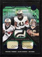 Alvin Kamara, Michael Thomas, Ian Book [EX to NM] #/10