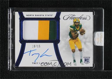 2021 Panini Flawless Collegiate - [Base] - Sapphire #10 - Rookie Patch Autographs Horizontal - Trey Lance /15 [Uncirculated]