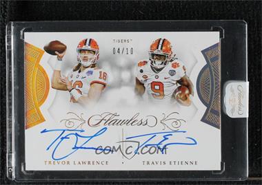 2021 Panini Flawless Collegiate - Flawless Dual Signatures - Gold #FDS-CLE - Travis Etienne Jr., Trevor Lawrence /10 [Uncirculated]