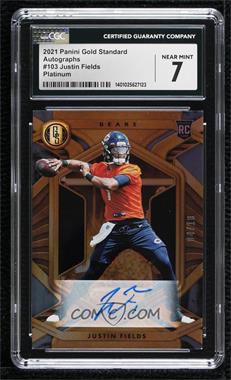 2021 Panini Gold Standard - [Base] - Platinum Autographs #103 - Rookies - Justin Fields /10 [CGC 7 Near Mint]