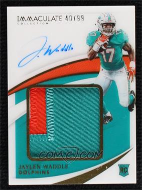 2021 Panini Immaculate Collection - Premium Patch Rookie Autographs #PPA-JW - Jaylen Waddle /99