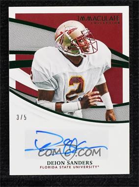 2021 Panini Immaculate Collection Collegiate - Immaculate Ink - Emerald #II-DS - Deion Sanders /5