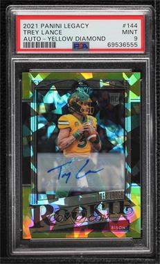 2021 Panini Legacy - [Base] - Premium Penmanship Yellow Diamond #144 - Rookies - Trey Lance /15 [PSA 9 MINT]