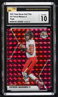 2021 Panini Mosaic Draft Picks - [Base] - Mosaic Purple #67 - Patrick Mahomes II /49 [CSG 10 Gem Mint]