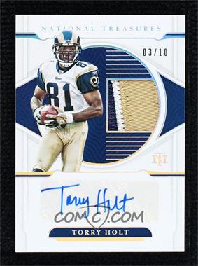 2021 Panini National Treasures - Material Signatures - Holo Silver #MS-TH - Torry Holt /10