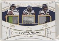 DK Metcalf, Russell Wilson, Tyler Lockett #/10