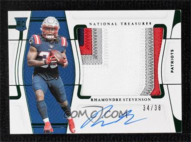 2021 Panini National Treasures - Rookie Material Signatures RPS - Numbers Green #RMS-RS - Rhamondre Stevenson /38 [EX to NM]