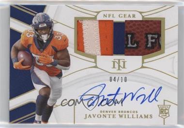 2021 Panini National Treasures - Rookie NFL Gear Signature Combos - Holo Gold #RSC-JAW - Javonte Williams /10