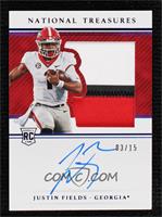 College Silhouettes Signatures - Justin Fields #/15