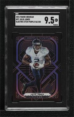 2021 Panini Obsidian - [Base] - Electric Etch Purple #97 - Julio Jones /100 [SGC 9.5 Mint+]