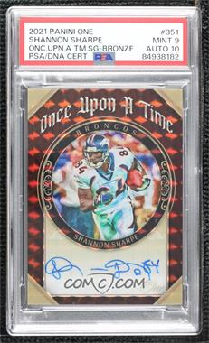 2021 Panini One - [Base] - Bronze #351 - Once Upon a Time Signatures - Shannon Sharpe /5 [PSA 9 MINT]