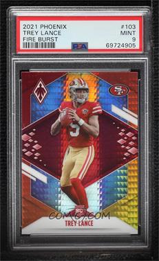 2021 Panini Phoenix - [Base] - Fire Burst #103 - Rookie - Trey Lance [PSA 9 MINT]