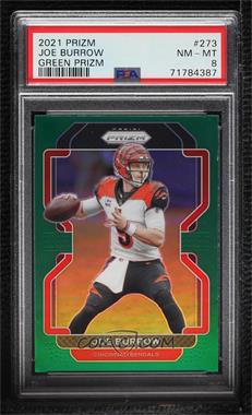 2021 Panini Prizm - [Base] - Green Prizm #273 - Joe Burrow [PSA 8 NM‑MT]