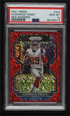 2021 Panini Prizm - [Base] - Red Shimmer Prizm #342 - Rookie - Kadarius Toney /35 [PSA 10 GEM MT]