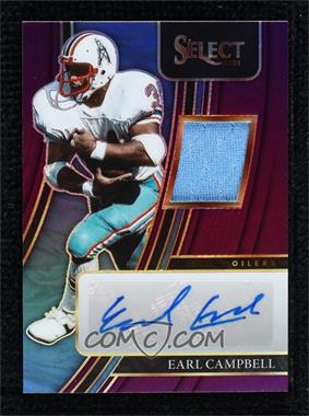 2021 Panini Select - Signature Memorabilia - Purple Prizm #SMP-ECA - Earl Campbell /35