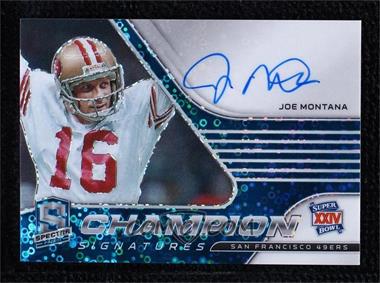 2021 Panini Spectra - Champion Signatures - Neon Blue Prizm #CS-JM - Joe Montana /6