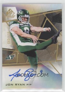 2021 SP Game Used Edition CFL - Autographs - Gold #A-JR - Jon Ryan /115