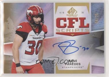 2021 SP Game Used Edition CFL - Scripts - Gold #S-RP - Rene Paredes /25