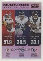 Derrick Henry, Deshaun Watson, Tyreek Hill #/20