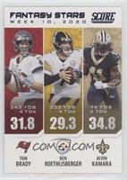 Alvin Kamara, Ben Roethlisberger, Tom Brady #/100