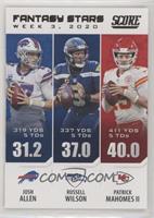 Josh Allen, Patrick Mahomes II, Russell Wilson