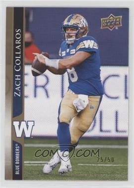 2021 Upper Deck CFL - [Base] - Gold #25 - Zach Collaros /50