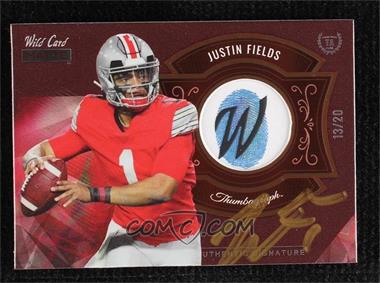 2021 Wild Card MATTE - ThumbAgraphs - Chase Red - Orange Nameplate #MTA-2 - Justin Fields /20