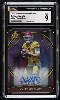 2022 Bowman University Chrome - Bowman Invicta - Autographs #BI-4 - Caleb Williams /99 [CGC 9 Mint]