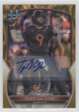 2022 Bowman University Chrome - Chrome Prospect Autographs - Gold Lava Refractor #7 - Tyler Van Dyke /50