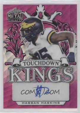 2022 Leaf Metal Draft - Touchdown Kings Autographs - Pink Wave #TK-HH1 - Hassan Haskins /15