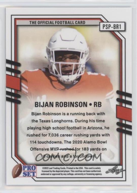 2022 Leaf Draft Bijan Robinson #1 on Kronozio