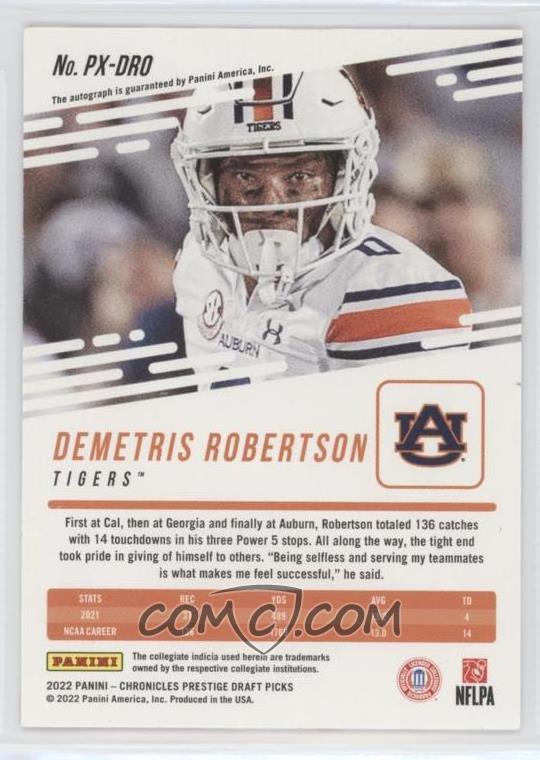 Demetris Robertson California Golden Bears signed, autographed NFL football - COA and proof Demetris Robertson California Golden Bears signed, autographed NFL football - COA and proof