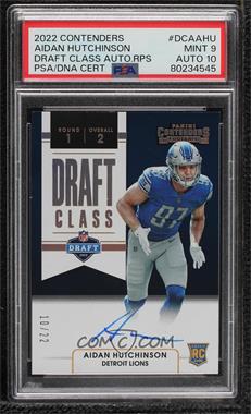 2022 Panini Contenders - Draft Class Autographs RPS - Gold #DCA-AHU - Aidan Hutchinson /22 [PSA 9 MINT]