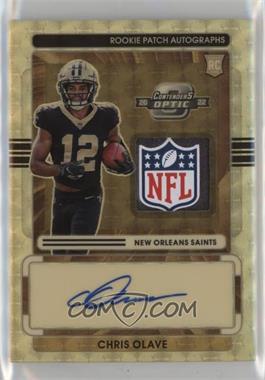 2022 Panini Contenders Optic - Rookie Patch Autographs - Gold Vinyl Prizm #RPA-CO - Chris Olave /1