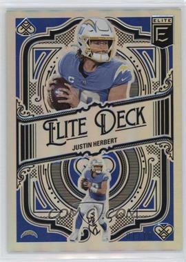 2022 Panini Donruss Elite - Elite Deck - Blue #ED-14 - Justin Herbert /10