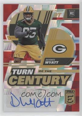 2022 Panini Donruss Elite - Turn of the Century Autographs - Red #TC-74 - Devonte Wyatt /75