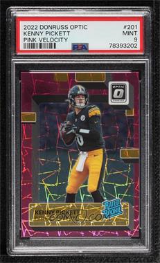 2022 Panini Donruss Optic - [Base] - Pink Velocity Prizm #201 - Rated Rookie - Kenny Pickett /79 [PSA 9 MINT]