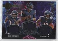 Velus Jones Jr., Justin Fields, David Montgomery #/75